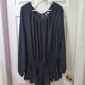 Cato black sheer top